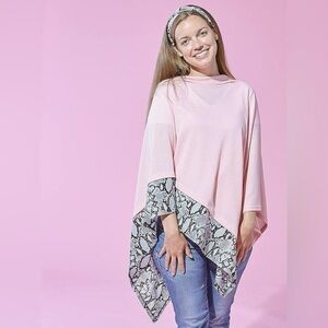 Tickled Pink Poncho with Snake Print